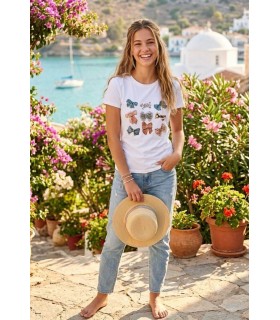 Camiseta Blanca Lazos Frank Lyman Mujer