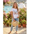 Camiseta Blanca Lazos Frank Lyman Mujer