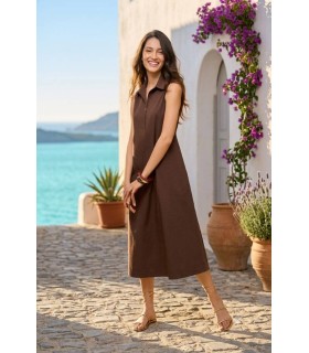 Vestido Marrón Camisero Civit Mujer