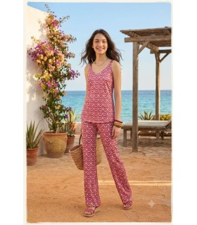 Pantalón Fucsia Estampado Civit Mujer