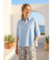 Blusa Boxy Celeste Elena Miro Mujer