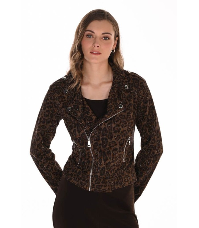 Chaqueta Corta Leopardo Frank Lyman Mujer