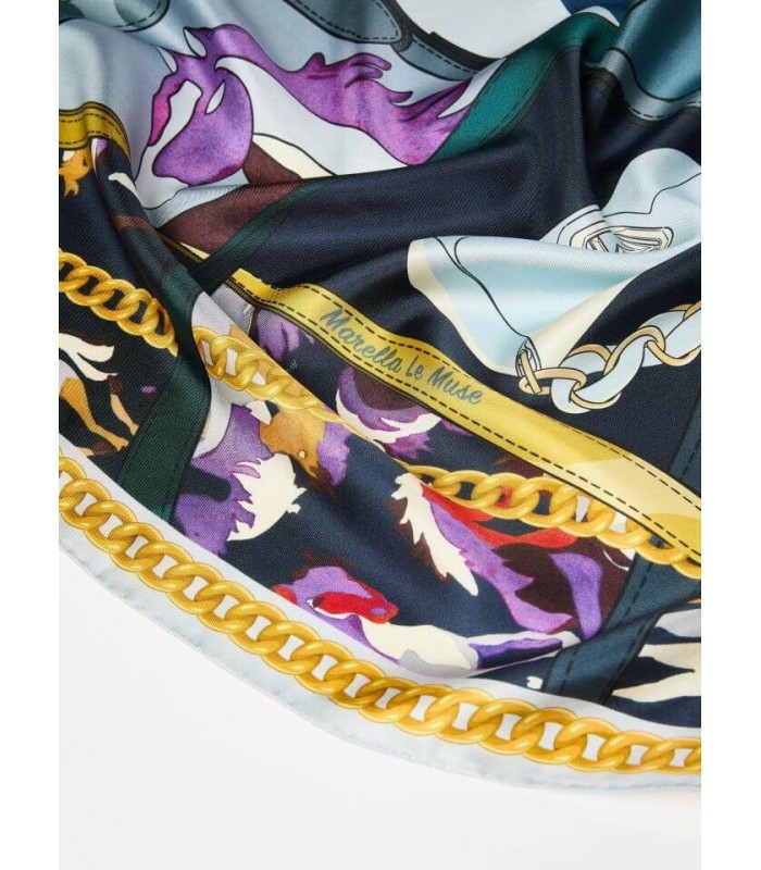 Pañuelo Estampado Caballos Marella Mujer