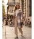 Abrigo Cuadro Beige Vilagallo Mujer