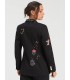 Chaqueta Negra Punto Bordada Vilagallo Mujer