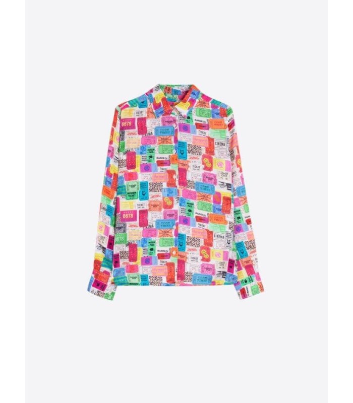 Camisa Estampada Tickets Vilagallo Mujer