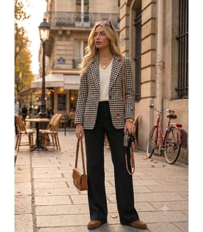 Chaqueta Cuadros Vichy Vilagallo Mujer