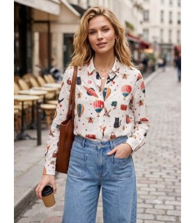 Camisa Estampada Cupido Vilagallo Mujer