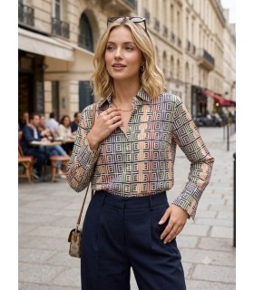Camisa Estampado Geométrico Vilagallo Mujer
