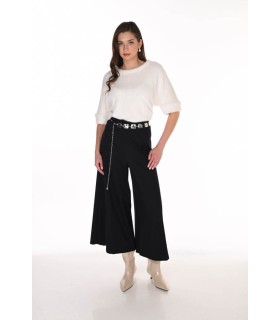 Pantalón Amplio Punto Negro Frank Lyman Mujer