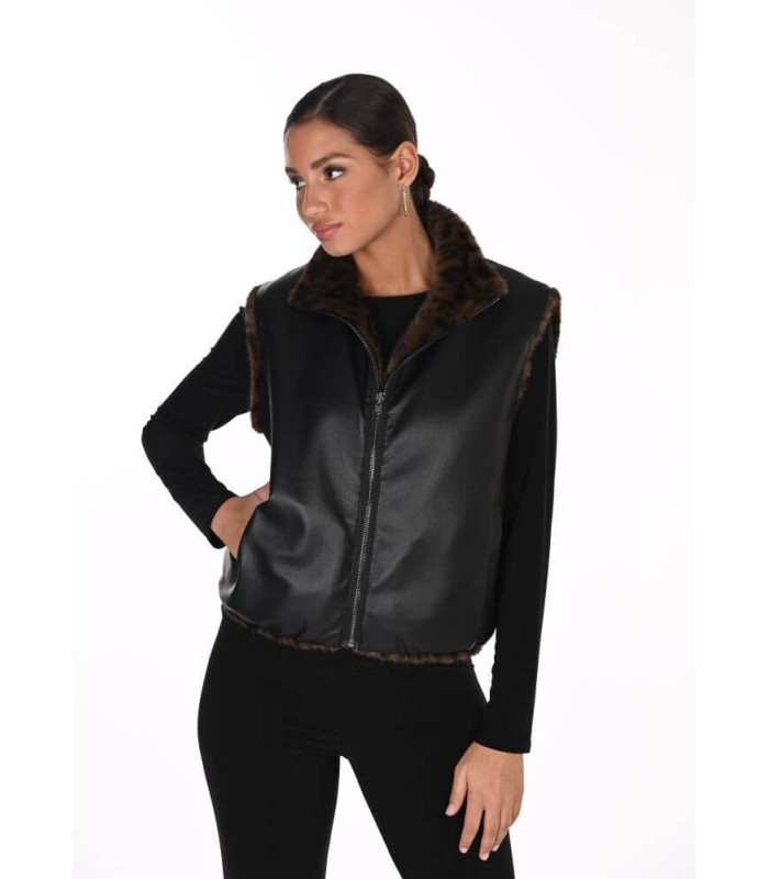 Chaleco Reversible Negro Frank Lyman Mujer
