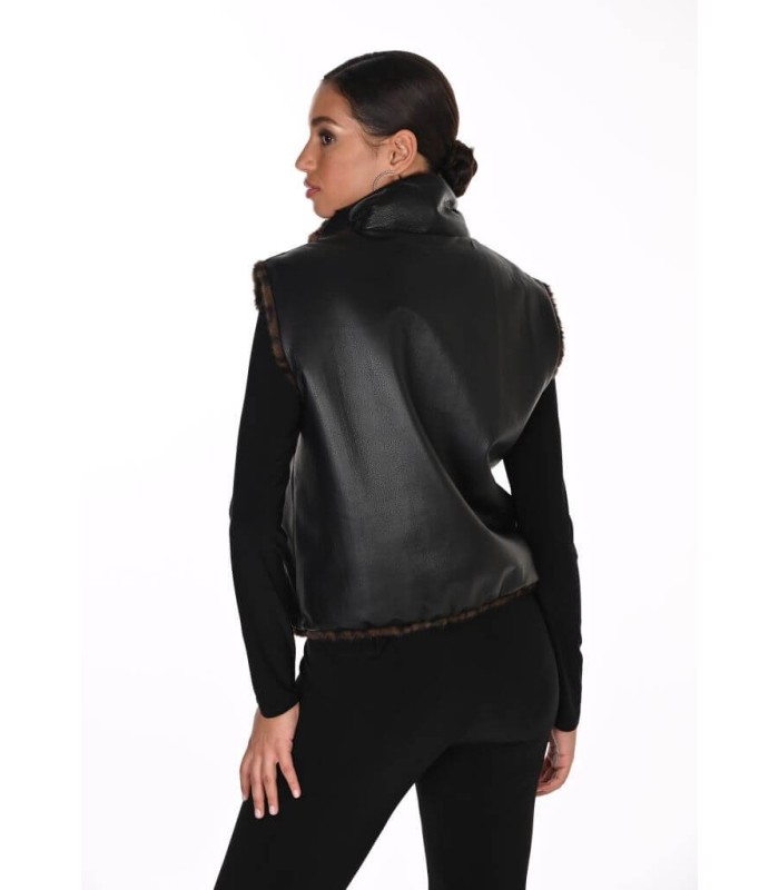 Chaleco Reversible Negro Frank Lyman Mujer