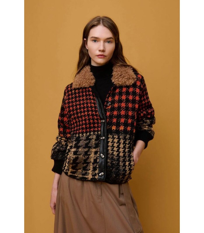 Chaqueta Estampada Pata Gallo Aldo Martins Mujer