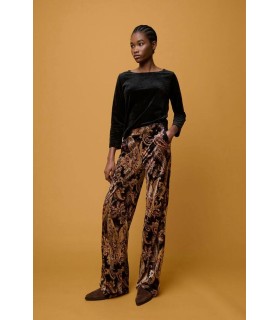 Pantalón Terciopelo Estampado Aldo Martins Mujer
