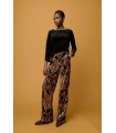 Pantalón Terciopelo Estampado Aldo Martins Mujer