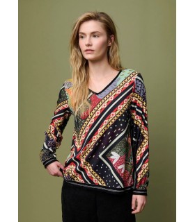 Top Estampado Punto Seda Aldo Martins Mujer