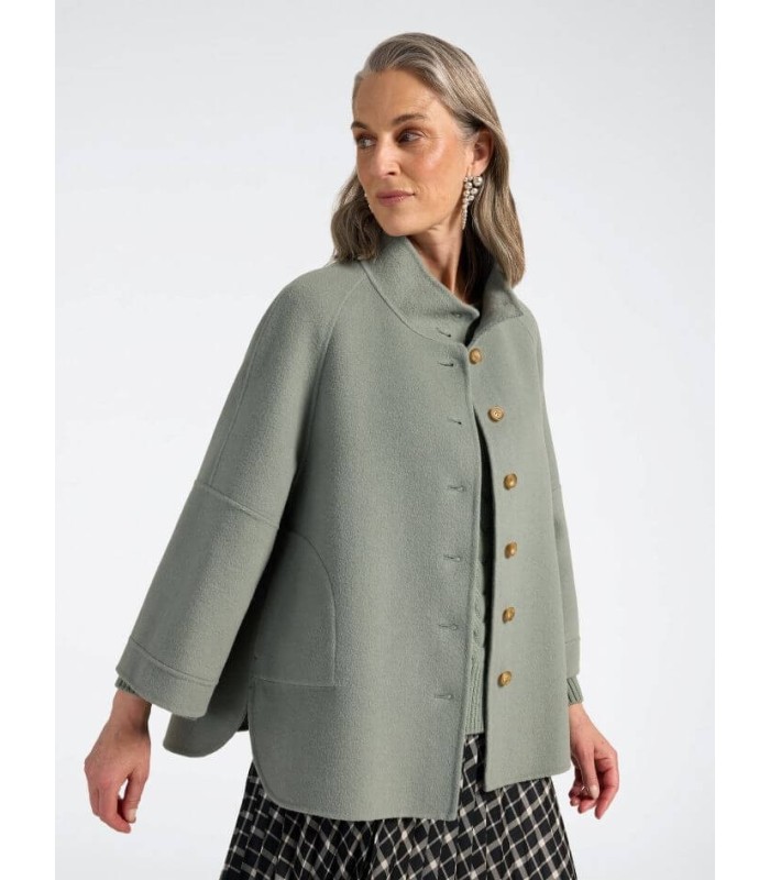 Chaquetón Lana Verde Manzana Elena Miro Mujer