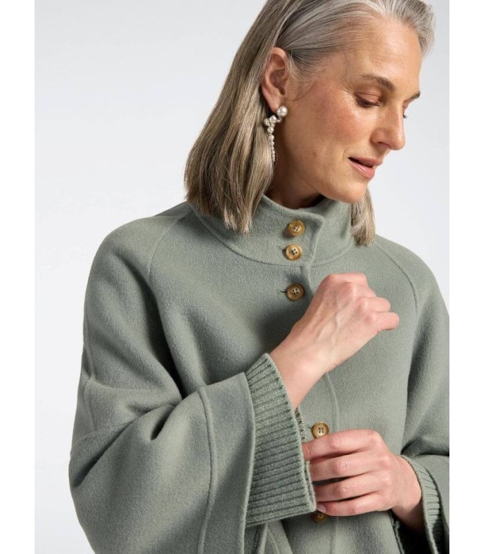 Chaquetón Lana Verde Manzana Elena Miro Mujer