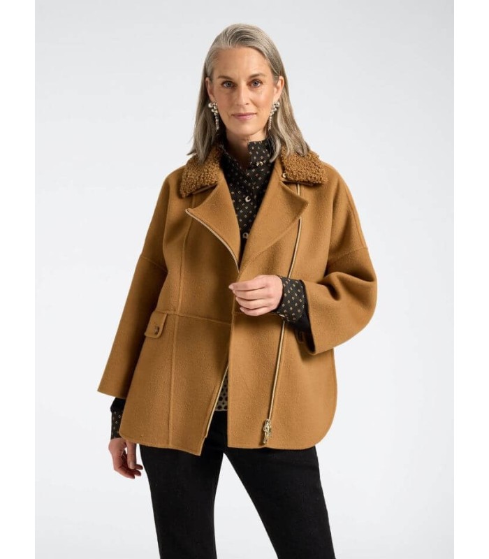 Chaquetón Lana Amplio Camel Elena Miro Mujer