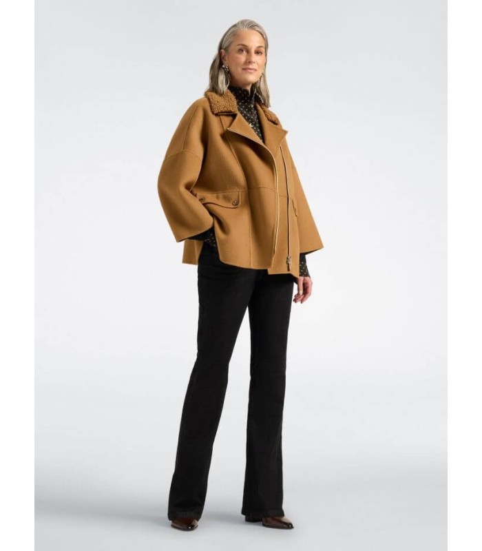 Chaquetón Lana Amplio Camel Elena Miro Mujer