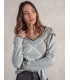 Suéter Gris Cuadrados Trovels Mujer