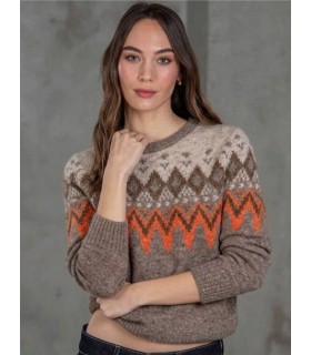 Suéter Estampado Marrón Trovels Mujer