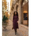 Vestido Burdeos Scuba Cinturón Elena Miro Mujer