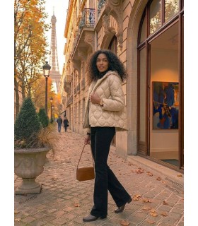 Plumífero Acolchado Beige Elena Miro Mujer