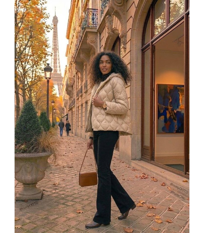 Plumífero Acolchado Beige Elena Miro Mujer