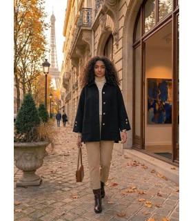 Chaqueta Lana Negra Elena Miro Mujer