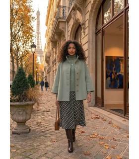 Chaquetón Lana Verde Manzana Elena Miro Mujer
