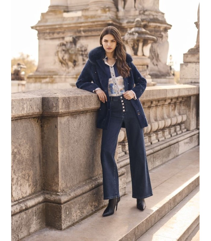 Chaqueta Marino Punto Frank Lyman Mujer