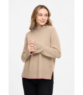 Suéter Beige Contraste Rosa Frieda Freddies Mujer