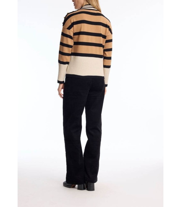 Suéter Rayas Camel Leo&ugo Mujer