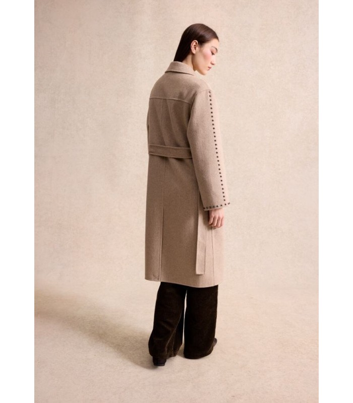 Abrigo Beige Tachuelas Leo&ugo Mujer