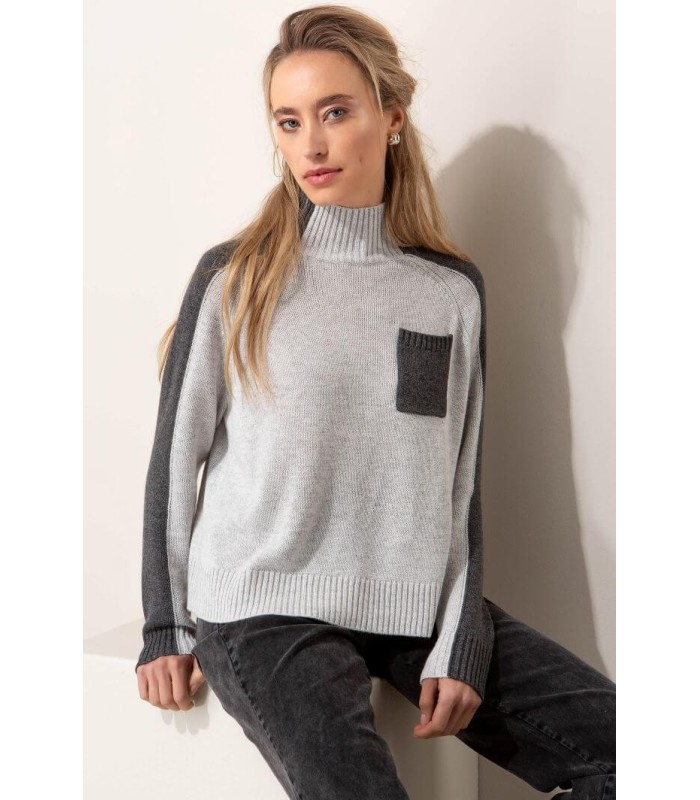 Suéter Gris Bolsillo Catnoir Mujer