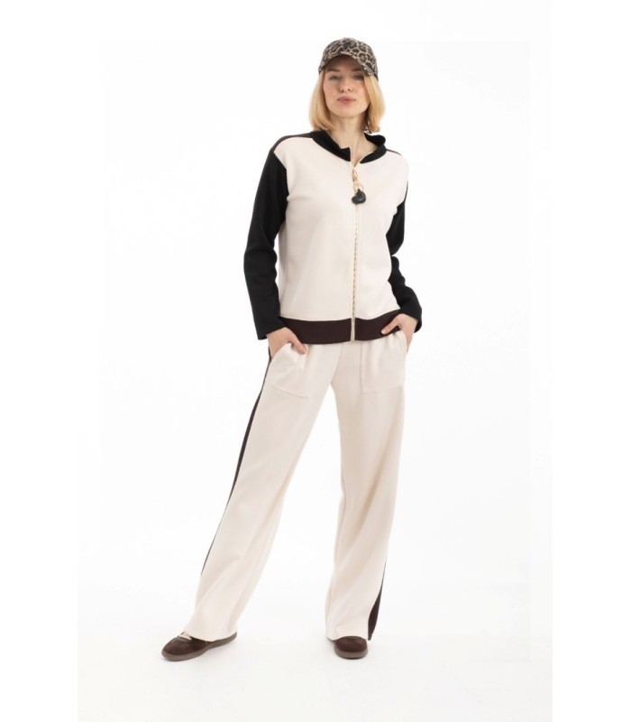 Chaqueta Chándal Beige Anna Mora Mujer