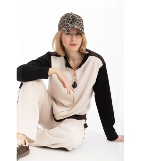 Chaqueta Chándal Beige Anna Mora Mujer