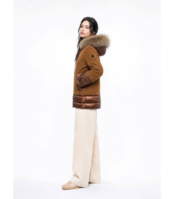 Parka Borreguillo Camel Donjaz Mujer