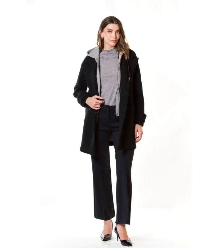 Abrigo Negro Neopreno Civit Mujer