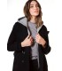 Abrigo Negro Neopreno Civit Mujer