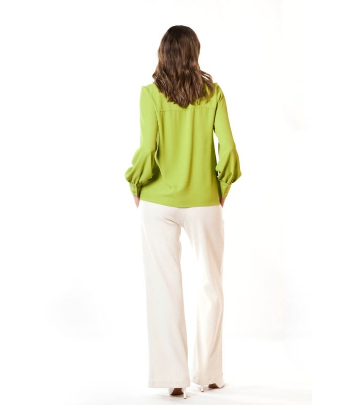 Camisa Verde Seda Civit Mujer