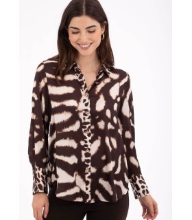 Camisa Estampada Animal Print Anna Mora Mujer