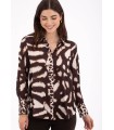 Camisa Estampada Animal Print Anna Mora Mujer