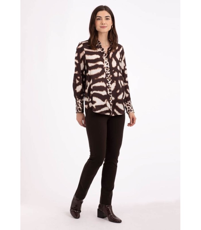 Camisa Estampada Animal Print Anna Mora Mujer