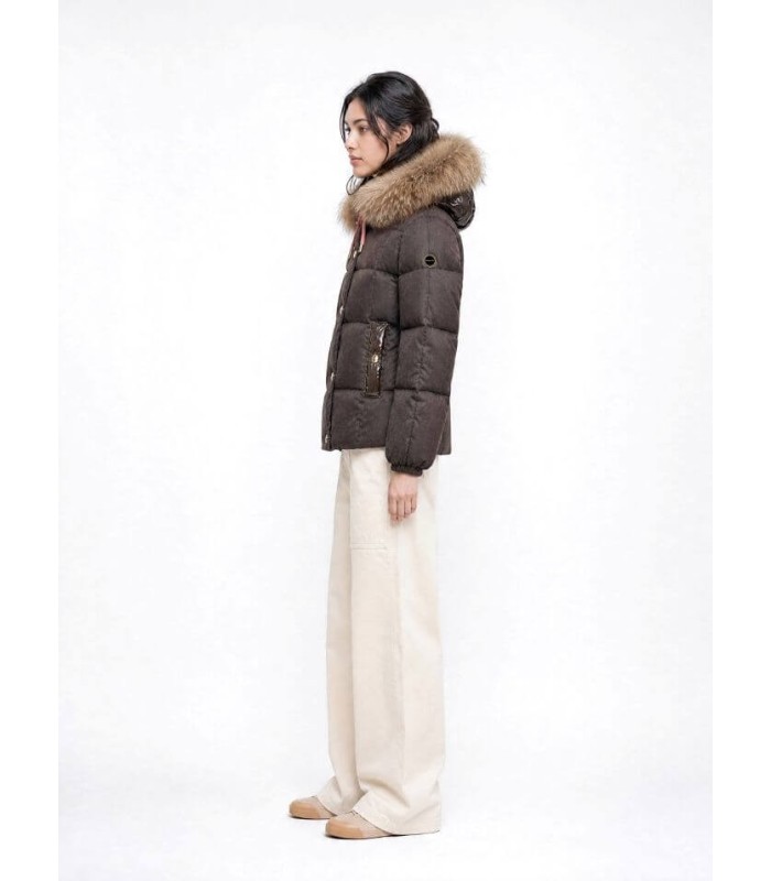 Parka Marrón Capucha Pelo Donjaz Mujer