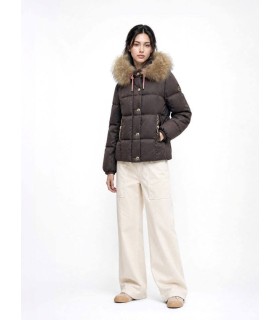 Parka Marrón Capucha Pelo Donjaz Mujer