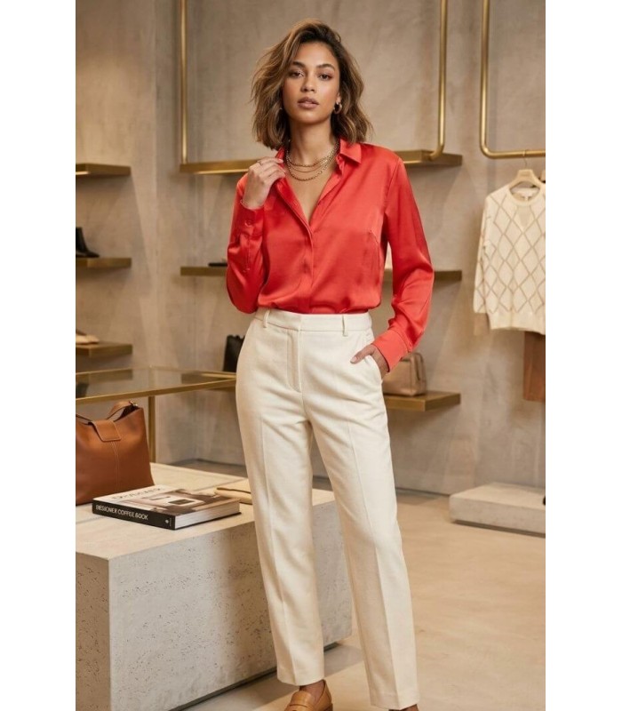 Camisa Roja Raso Civit Mujer