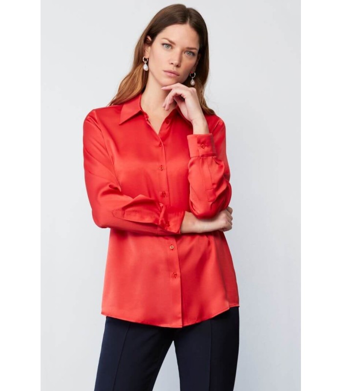 Camisa Roja Raso Civit Mujer