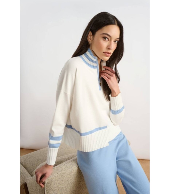 Suéter Blanco Rayas Joseph Ribkoff Mujer